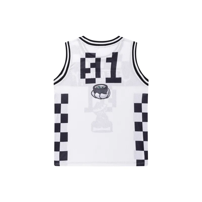 FireMonkey Basketball Jerseys Unisex Black White-1