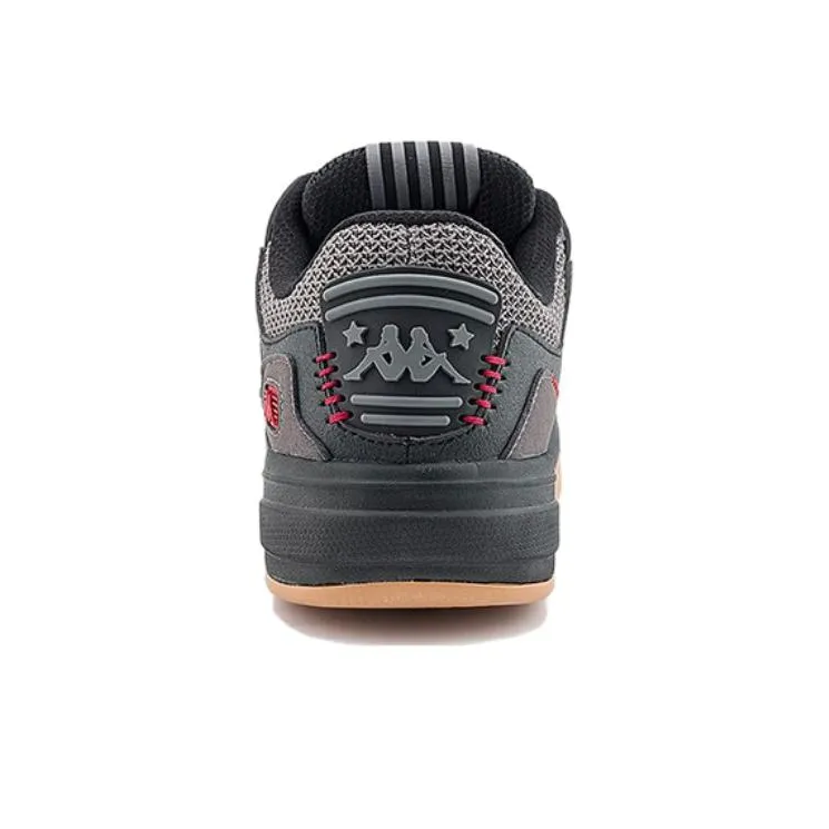 Kappa Slip Resistant Low Top Skateboard Shoes Unisex Black Gray-4