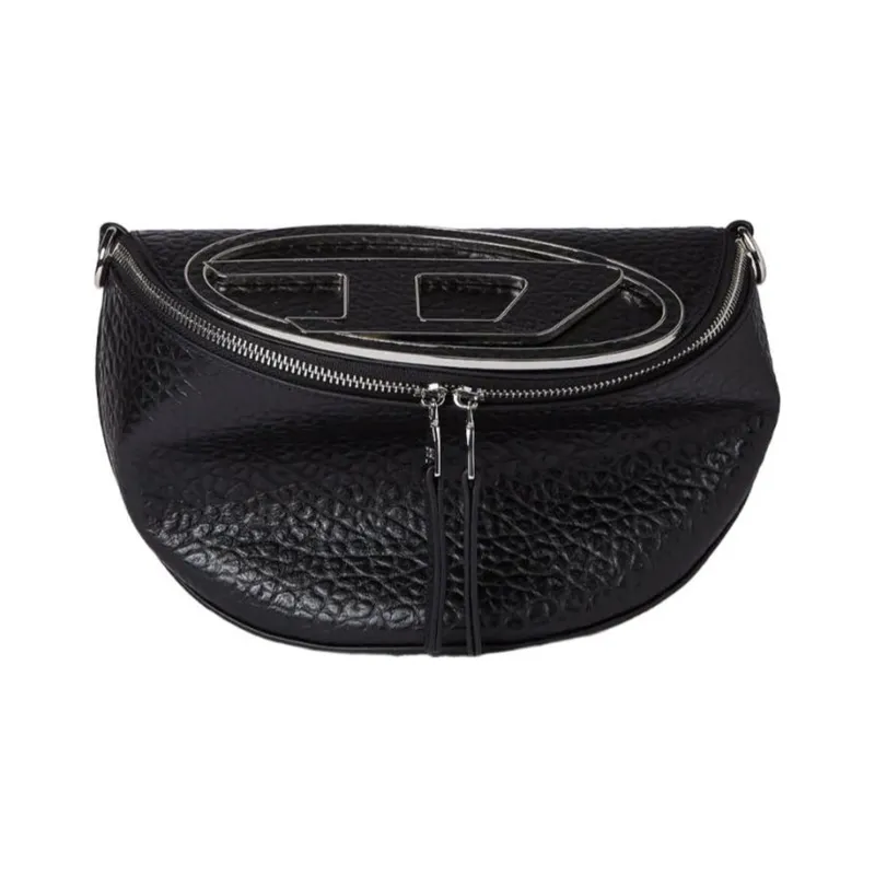 DIESEL Leather Shoulder Bag Women's Black-0