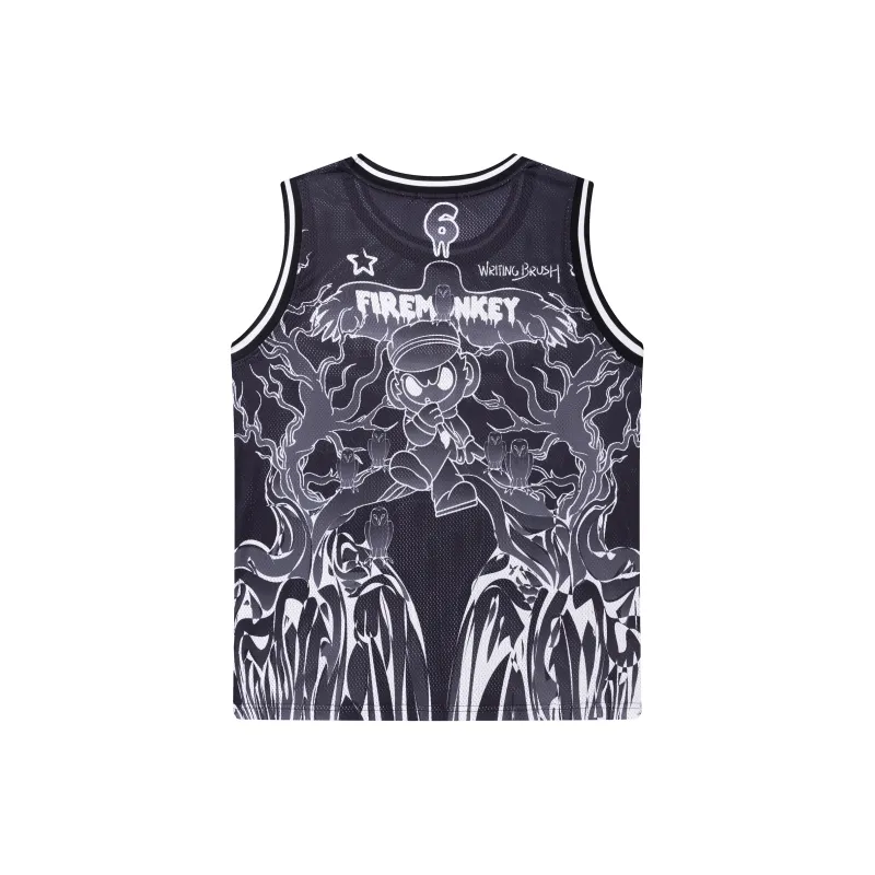 FireMonkey Basketball Jerseys Unisex Black-1