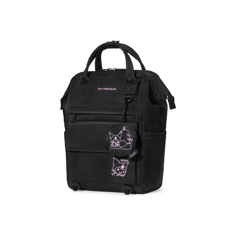 Zgo Sanrio IP Collaboration Polyester University Student Backpack, High School Student Backpack Regular Unisex Black-1