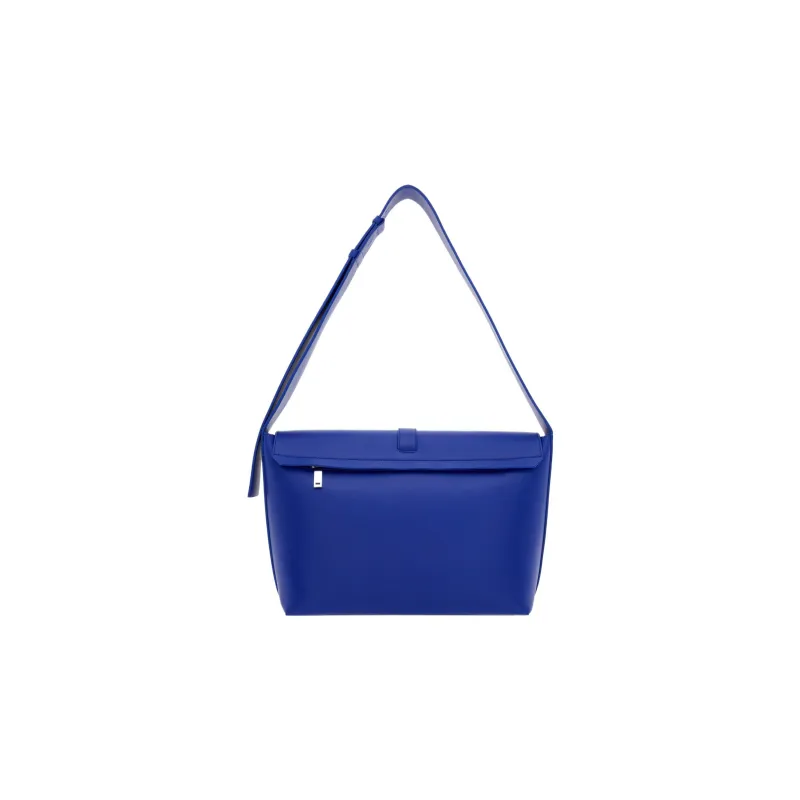 FERRAGAMO Smooth Cow Leather Messenger Bag Handbag Shoulder Bag Women's Blue-2