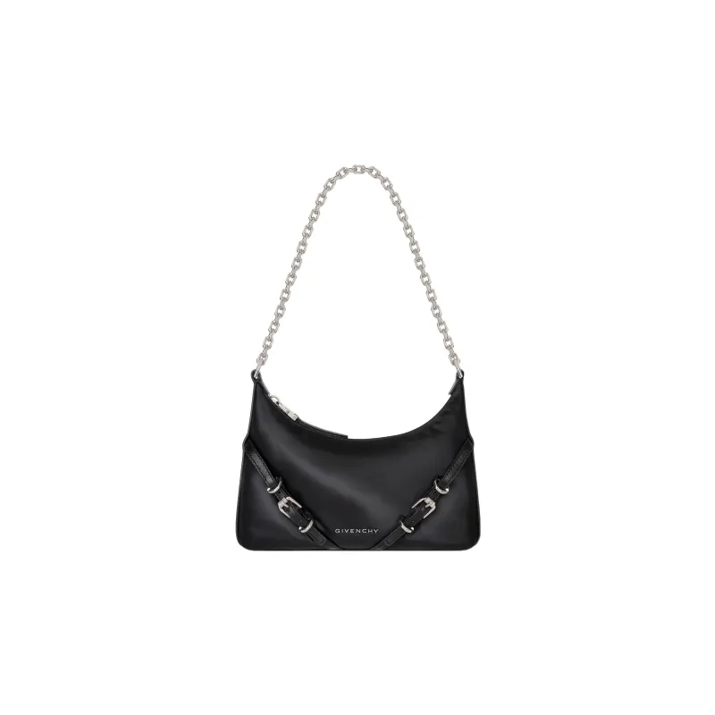 Givenchy Voyou Cow Leather Polyamide Handbag, Shoulder Bag Women's Black-0