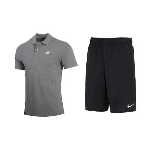 Nike Casual Sportswear Men Gray Tops+Black Pants