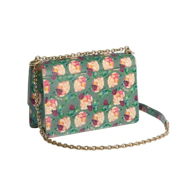 Furla 1927 Collection Textured Leather Shoulder Bag, Crossbody Bag Regular Women's Green-2