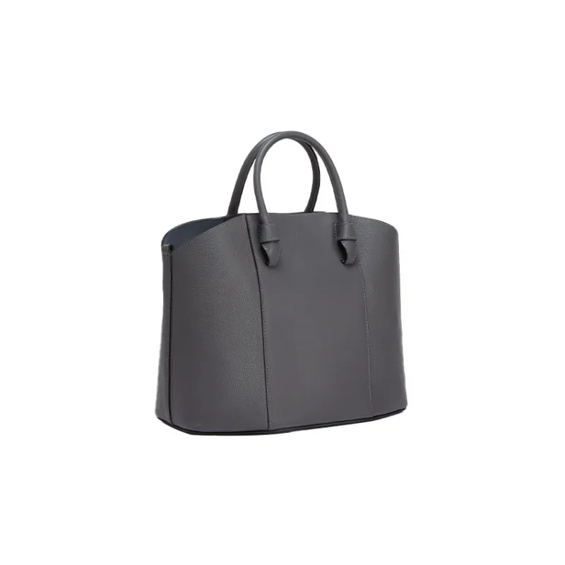 Furla Meraviglia Calfskin Tote Bag Shopping Bag Handbag Shoulder Bag Large Size Women's Gray-1