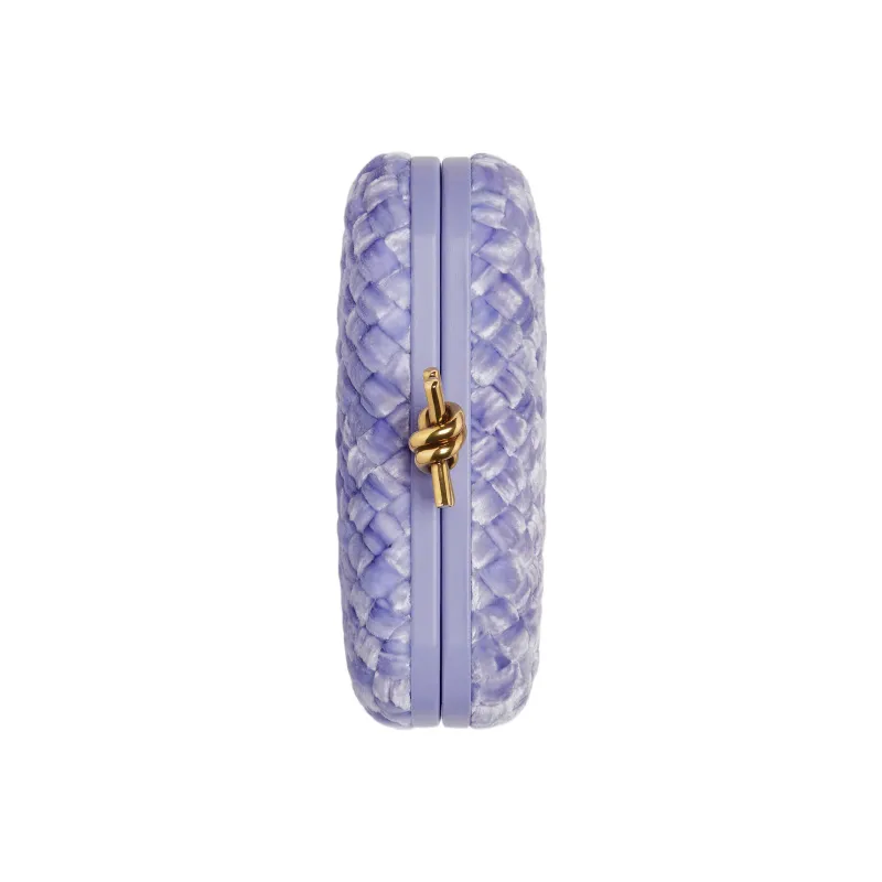 Bottega Veneta Velvet Golden Mouth Bag Evening Clutch Bag Regular Women's Light Purple-2
