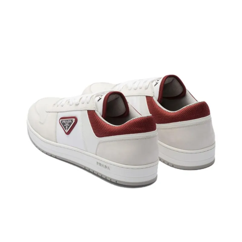 PRADA Downtown Low Top Skateboard Shoes Men's White Red-4