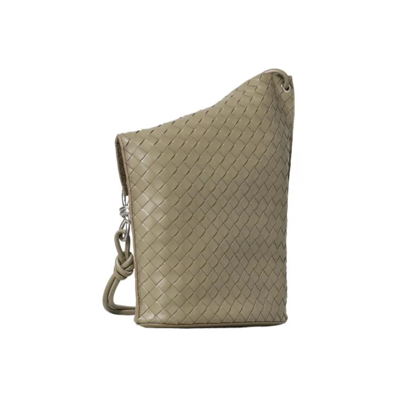 Bottega Veneta KNOT Cow Leather Bucket Bag, Shoulder Bag, Crossbody Bag Medium Size Men's Gray-3
