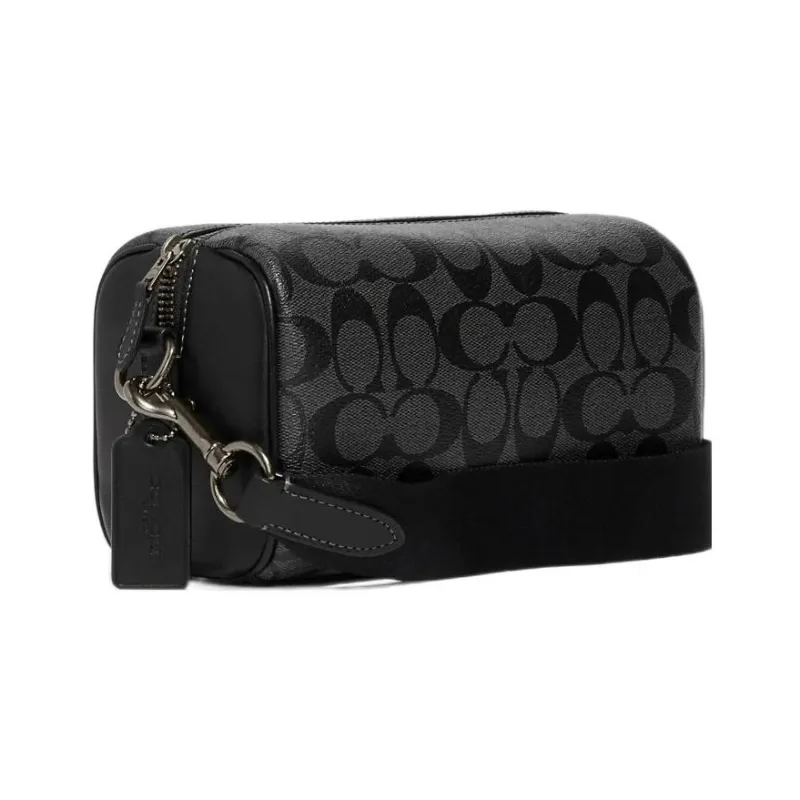 COACH Canvas With Leather Combo Bag, Shoulder Bag, Crossbody Bag Trumpets Men's Black-7