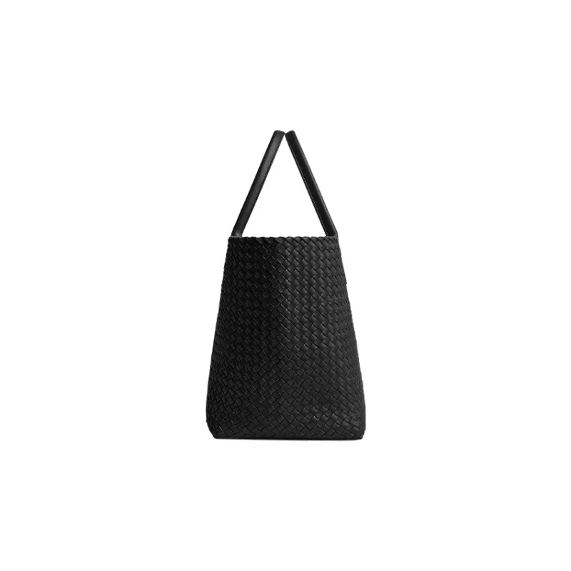 Bottega Veneta CABAT Lambskin Handbag Large Size Women's Black-1