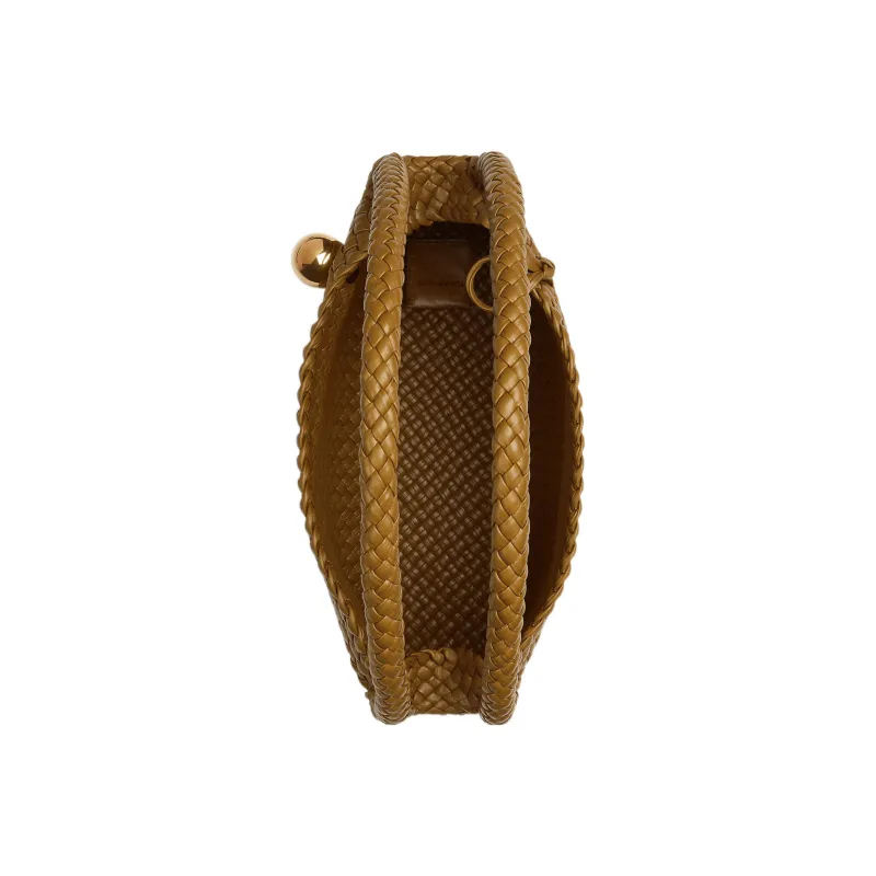 Bottega Veneta Calfskin Handbag, Shoulder Bag Trumpets Women's Brown-3