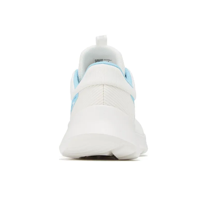 LiNing Cushioning Abrasion Resistant Breathable Lightweight Low Top Running Shoes Men's White Blue-4