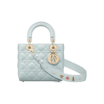 DIOR Lady DiorMy ABCDior Lambskin Lady Dior Bag, Shoulder Bag, Crossbody Bag, Handbag Small Size Women's Light Blue