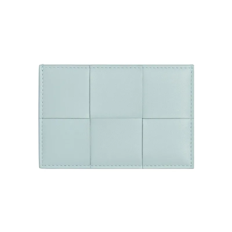 Bottega Veneta Sheepskin Card Holder Women's Washed Cyan-0