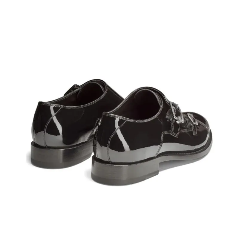 Jimmy Choo Finnion Leather Monk Shoes-2