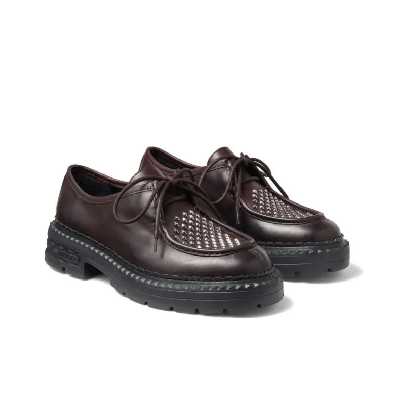 Jimmy Choo Marlow Stud-embellished Leather Moccasins-2