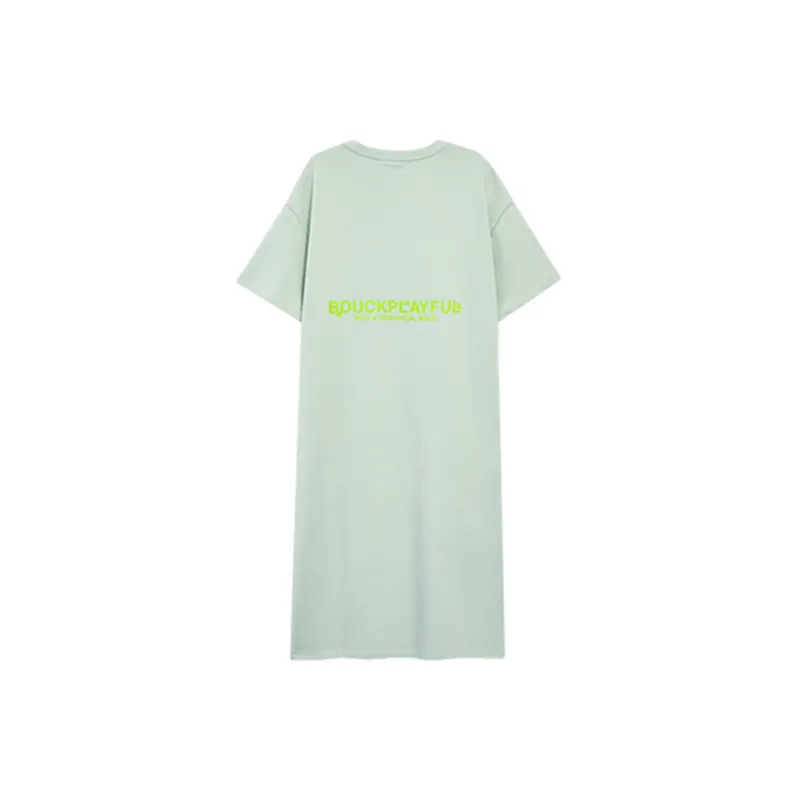 B.Duck Short Sleeved Dresses Women's Light Green-1