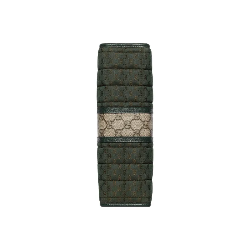 GUCCI Canvas With Leather Clutch Mini Men's Green-6
