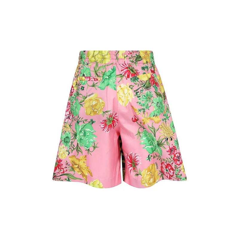 VERSACE Casual Shorts Men Pink/Green-1