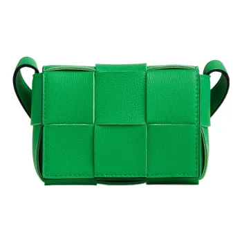 Bottega Veneta Candy Cassette Crossbody Bag Mini Intreccio Parakeet/Black