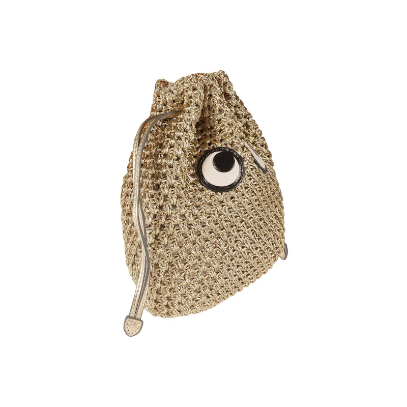 Anya Hindmarch Raffia Clutches Handbags Women's Light Apricot-3