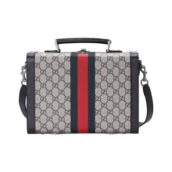 GUCCI Canvas With Leather Makeup Bag, Shoulder Bag, Crossbody Bag, Handbag Regular Women's Blue/Red