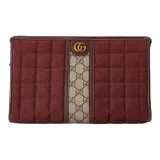 Pochette gucci crop Guccissima en cuir monogram empreinte taupe