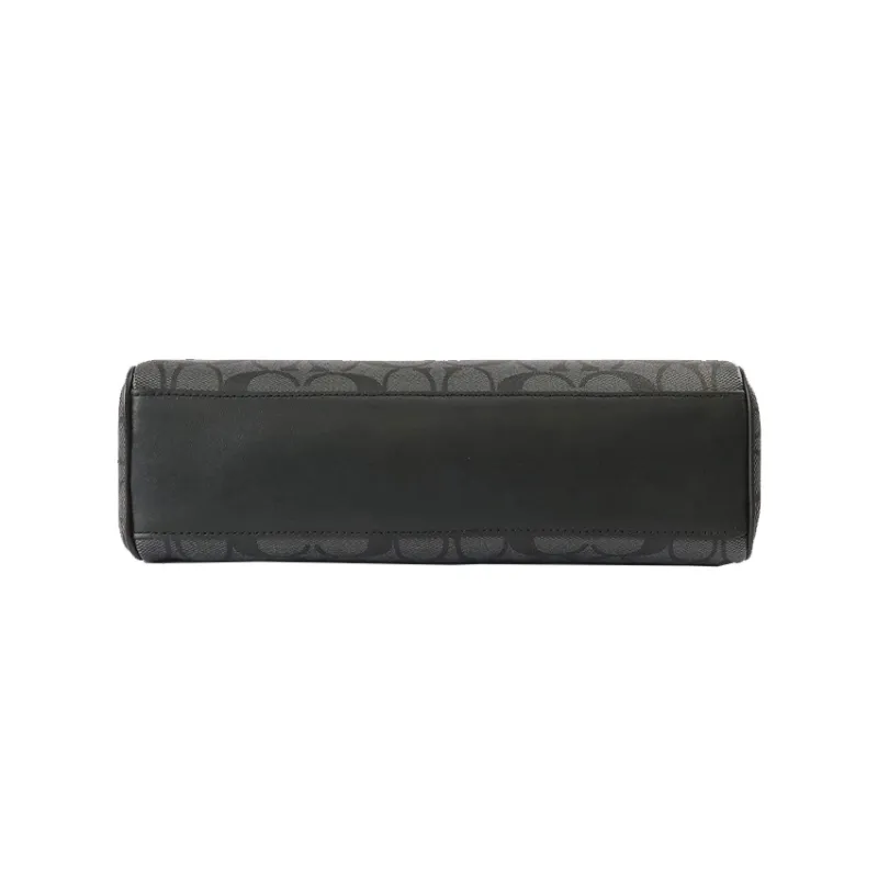 COACH Houston Canvas Cow Leather Patchwork Messenger Bag Crossbody Bag Shoulder Bag Men's Black-10