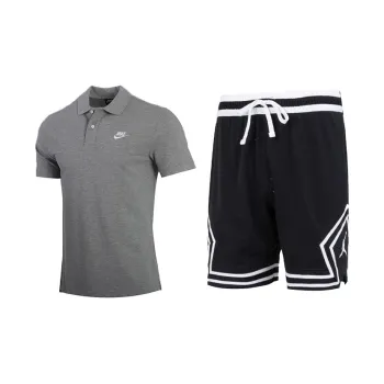 Nike Casual Sportswear Men Gray Top+Black Pants