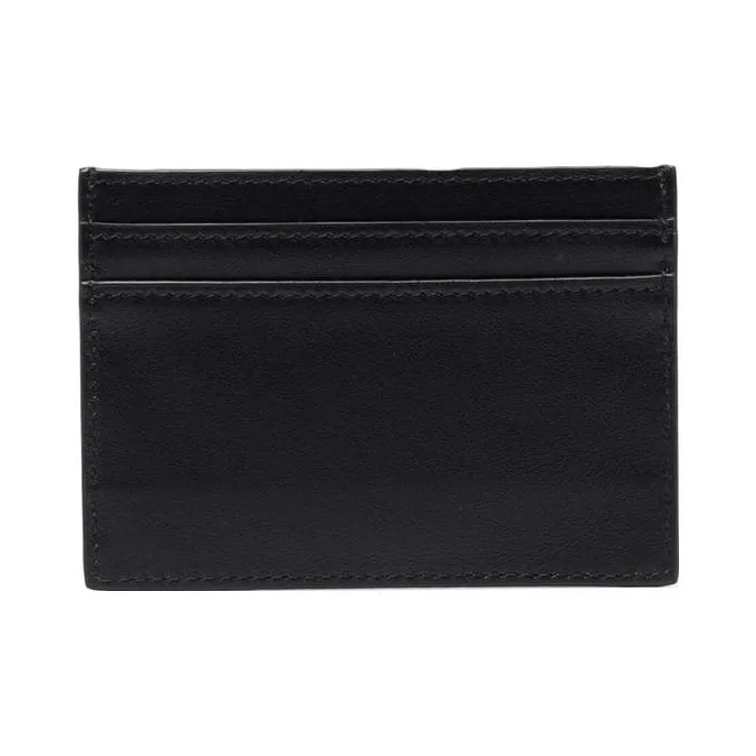 MOSCHINO Calfskin Card Clip Card Holder Men's Black-1