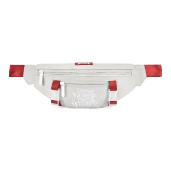 DRACONITE Polyester Shoulder Bag, Sling Bag, Crossbody Bag, Fanny Pack Regular Unisex Gray Red Contrast