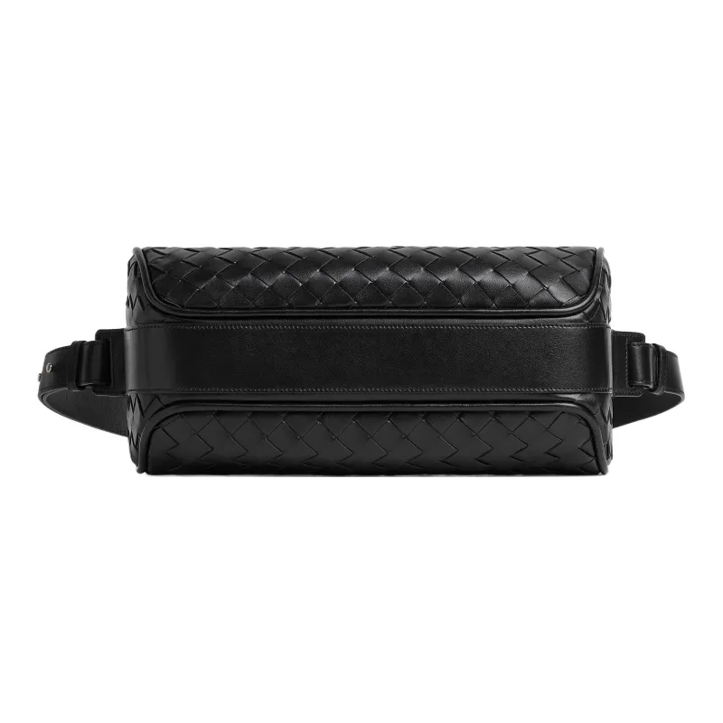 Bottega Veneta Intrecciato Calfskin Fanny Pack Crossbody Bag Shoulder Bag Regular Men's Black-0