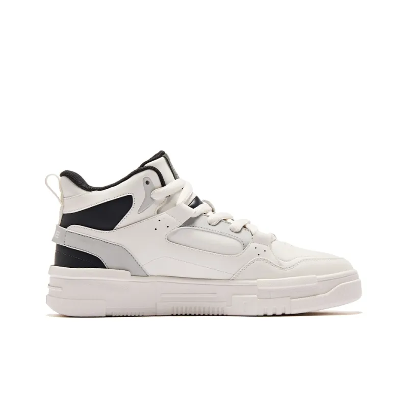 Erke Compact 2.0 Wear-Resistant Slip-Resistant High-Top Skateboard Shoes Men's Microcrystal White White Mist Gray-1