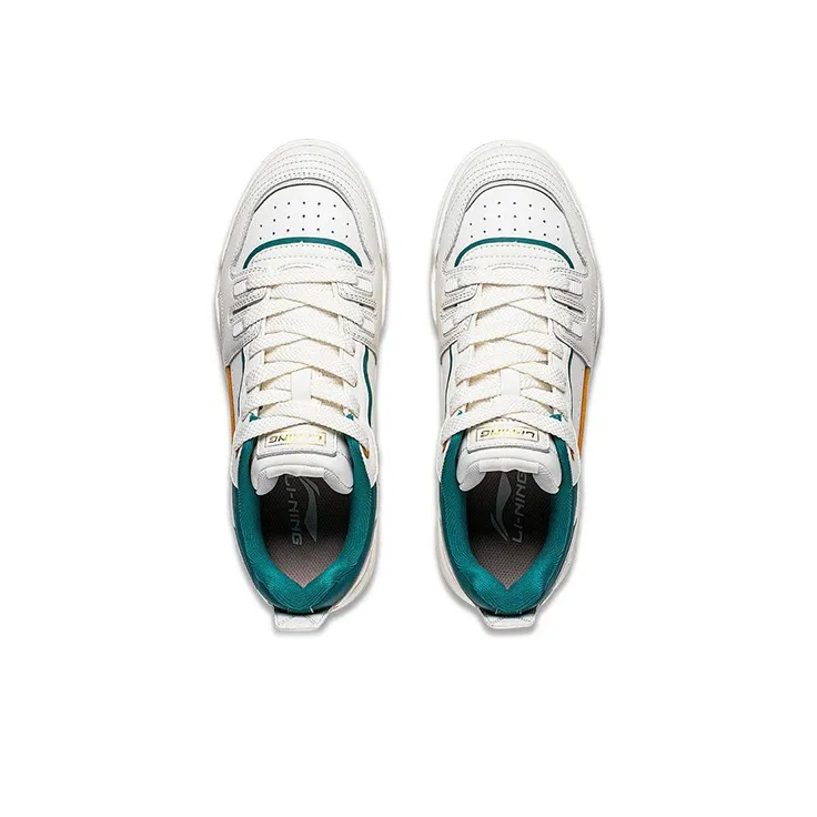 LiNing Jiang Yue Anti Slip And Wear Resistant Lightweight Low Top Skateboard Shoes Women's White Green-3