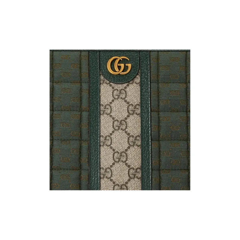GUCCI Canvas With Leather Clutch Mini Men's Green-7