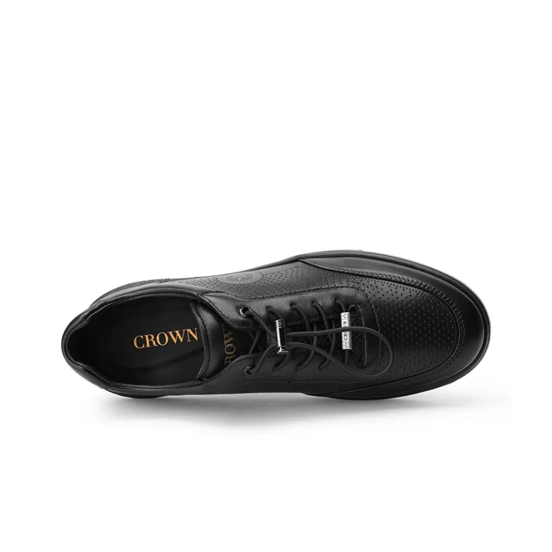 CROWN Men's Casual Shoes Men Low Top Black/White-2
