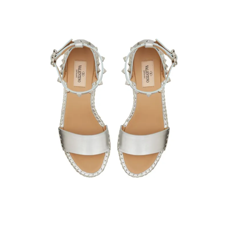 Valentino Rockstud 95mm Metallic Wedge Sandals Women's-2