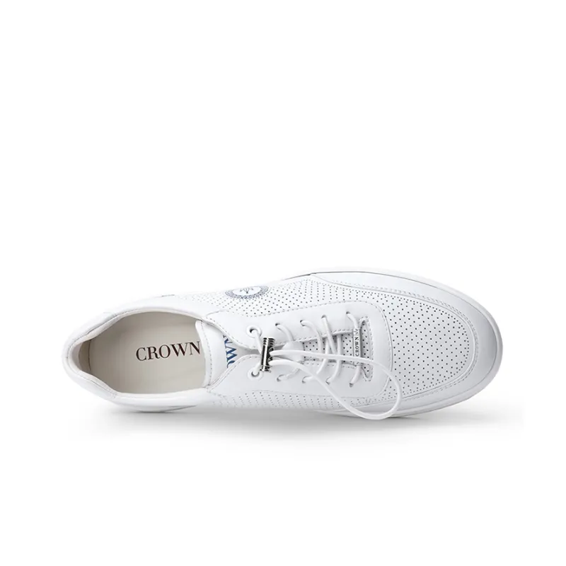 CROWN Men's Casual Shoes Men Low Top Black/White-7