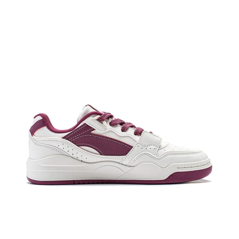 LiNing Yuebai Anti Slip Wear Resistant Low Top Skateboard Shoes Women's Mist White-1