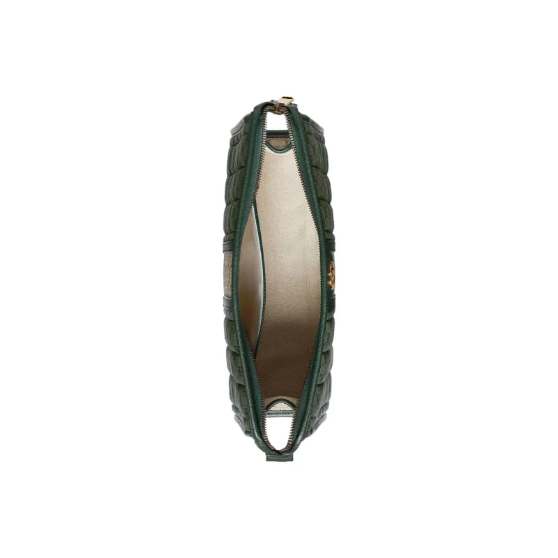 GUCCI Canvas With Leather Clutch Mini Men's Green-5