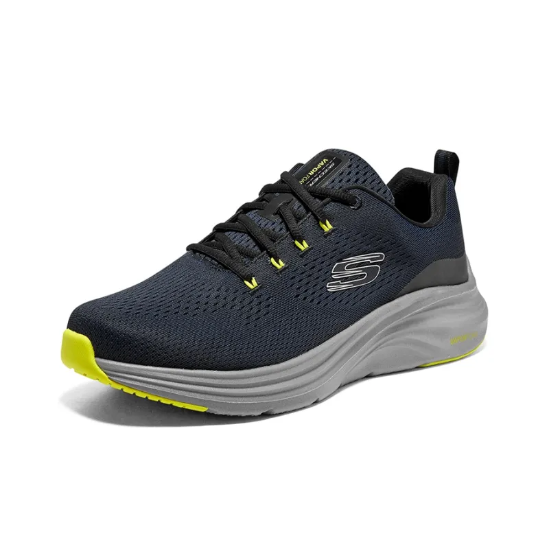 Skechers Vapor Foam Cloud Trace Slip Resistant Low Top Casual Shoes Men's Gray Yellow-2