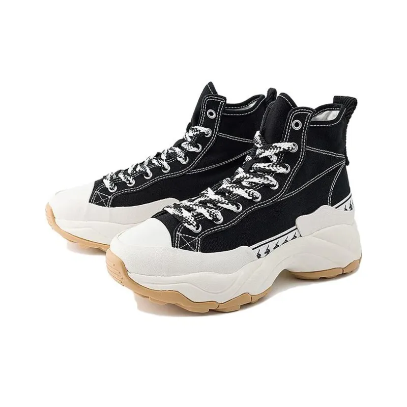Kappa Wear Resistant High Top Casual Shoes Women's Black-1
