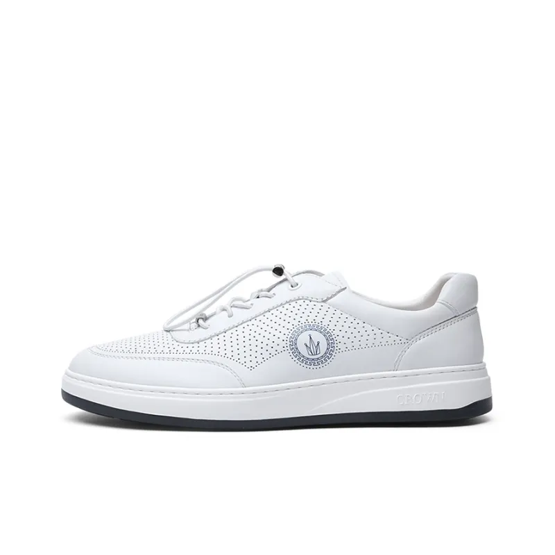 CROWN Men's Casual Shoes Men Low Top Black/White-5