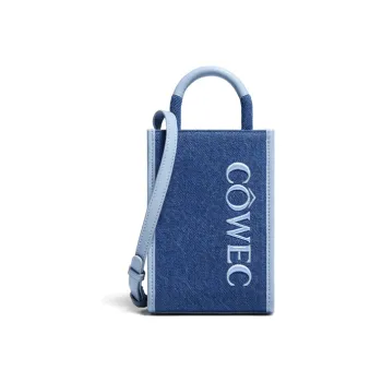 COWEC YCAKI PVC Shoulder Bag, Crossbody Bag, Cell Phone Pouch Trumpets Unisex Denim Blue