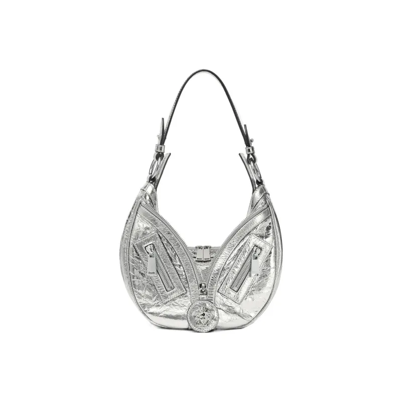 FANSIZHE Repeat Series Metallic Crackle Lambskin Handbag, Shoulder Bag Women's Gray-0