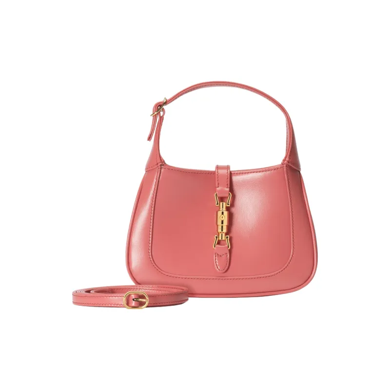 GUCCI Jackie 1961 Leather Crescent Shoulder Bag Shoulder Bag Crossbody Bag Mini Women's Pink-1