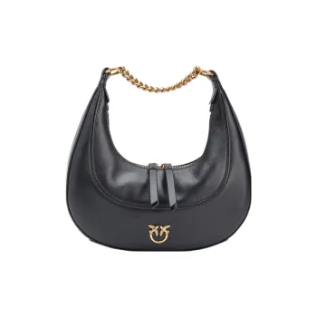 PINKO Brioche Calfskin Handbag, Shoulder Bag Women's Black