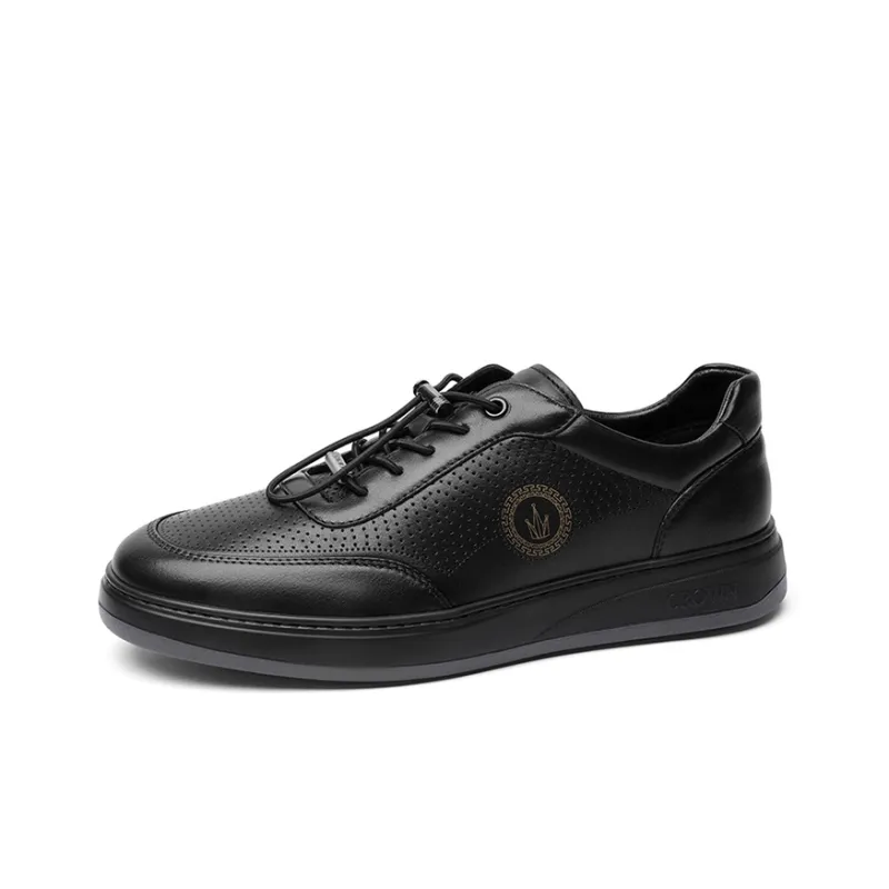 CROWN Men's Casual Shoes Men Low Top Black/White-1