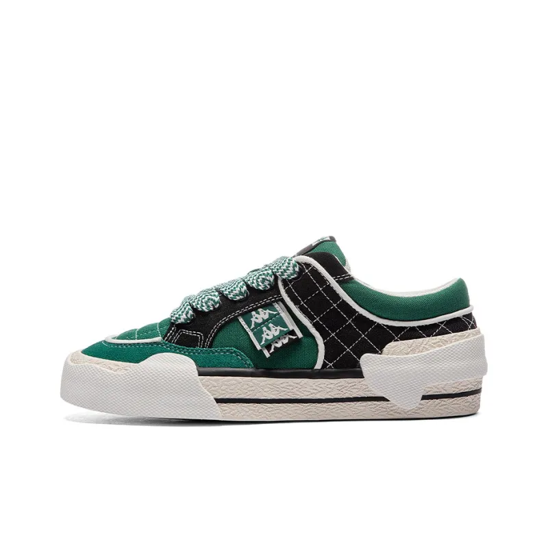 Kappa Anti Slip Wear Resistant Low Top Skateboard Shoes Unisex Black Turquoise-0